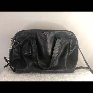 Fossil Black Leather Crossbody Purse